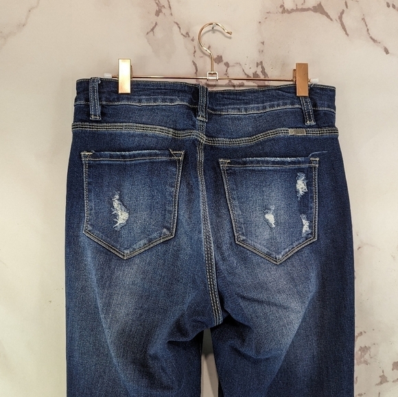 KanCan Jeans Womens 27 Exposed Button Fly High Skinny Chewed Frayed Distressed - Picture 7 of 13